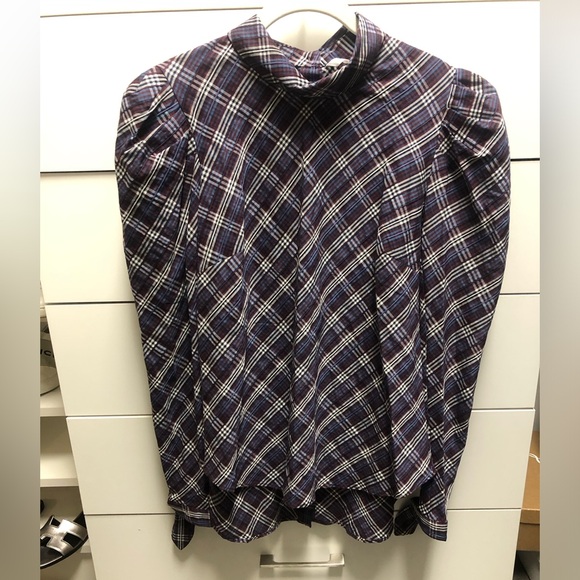 Veronica Beard plaid Beautiful top 🩵 - Picture 4 of 8